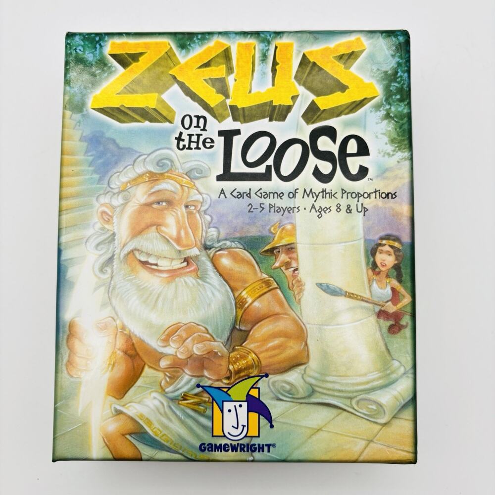 Zeus on the Loose Card Game COMPLETE Gamewright 2007 Kids Strategy Counting VG